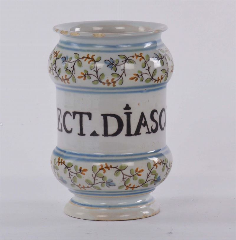 Albarello in maiolica, XVIII secolo  - Asta Antiquariato e Dipinti Antichi - Cambi Casa d'Aste