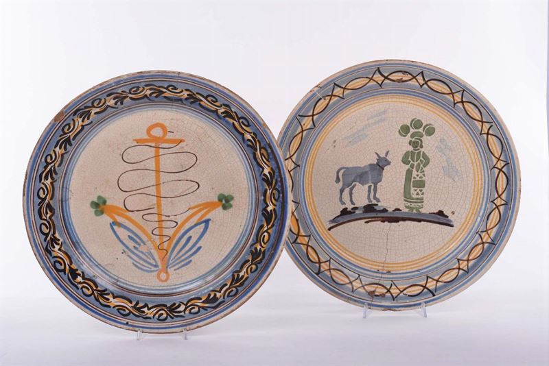 Lotto di due piatti diversi in porcellana  - Auction Antiques and Old Masters - Cambi Casa d'Aste