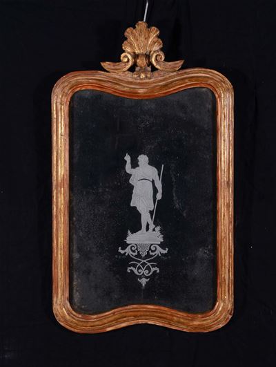 Specchierina in Legno Intagliato e Dorato, XVIII Secolo