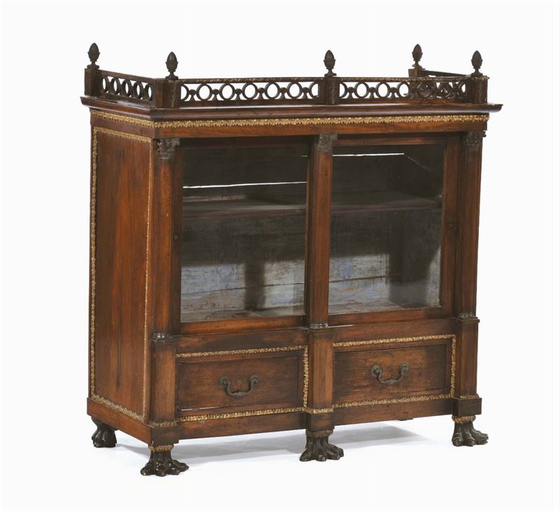 Vetrina Impero a due ante scorrevoli, XIX secolo  - Auction Antiques and Old Masters - Cambi Casa d'Aste