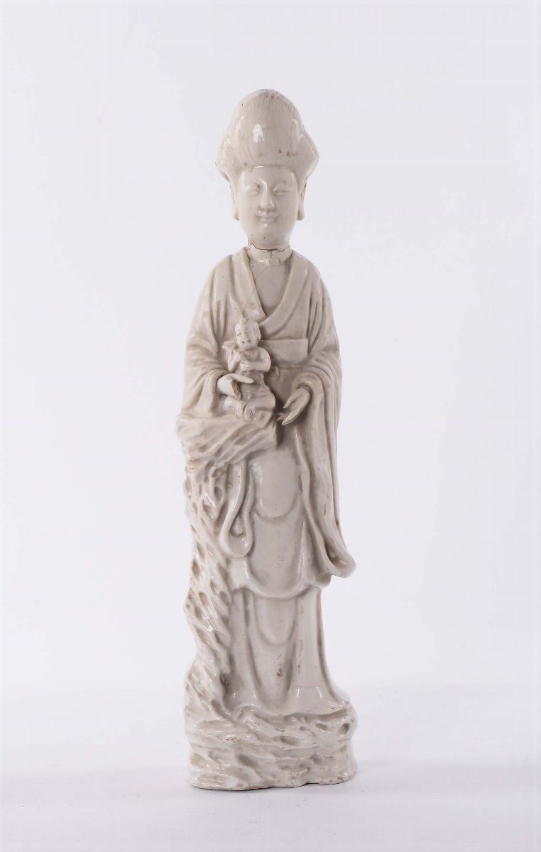 Guanyin in blanc de Chine, XVIII secolo  - Auction Antiques and Old Masters - Cambi Casa d'Aste