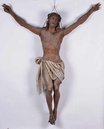 Cristo Crocefisso in Legno Scolpito in Scatola Originale