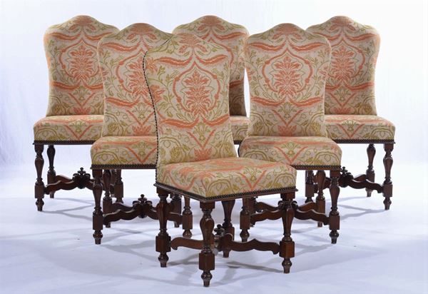 Lotto di sei sedie imbottite