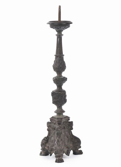 Candeliere in Bronzo in Stile Rinascimentale, XIX Secolo