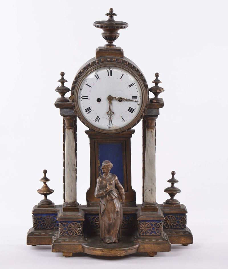 Orologio in legno con colonne  - Auction Antiques and Old Masters - Cambi Casa d'Aste