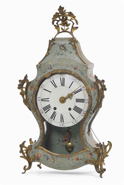 Orologio Cartel in Legno Laccato, Francia XVIII Secolo