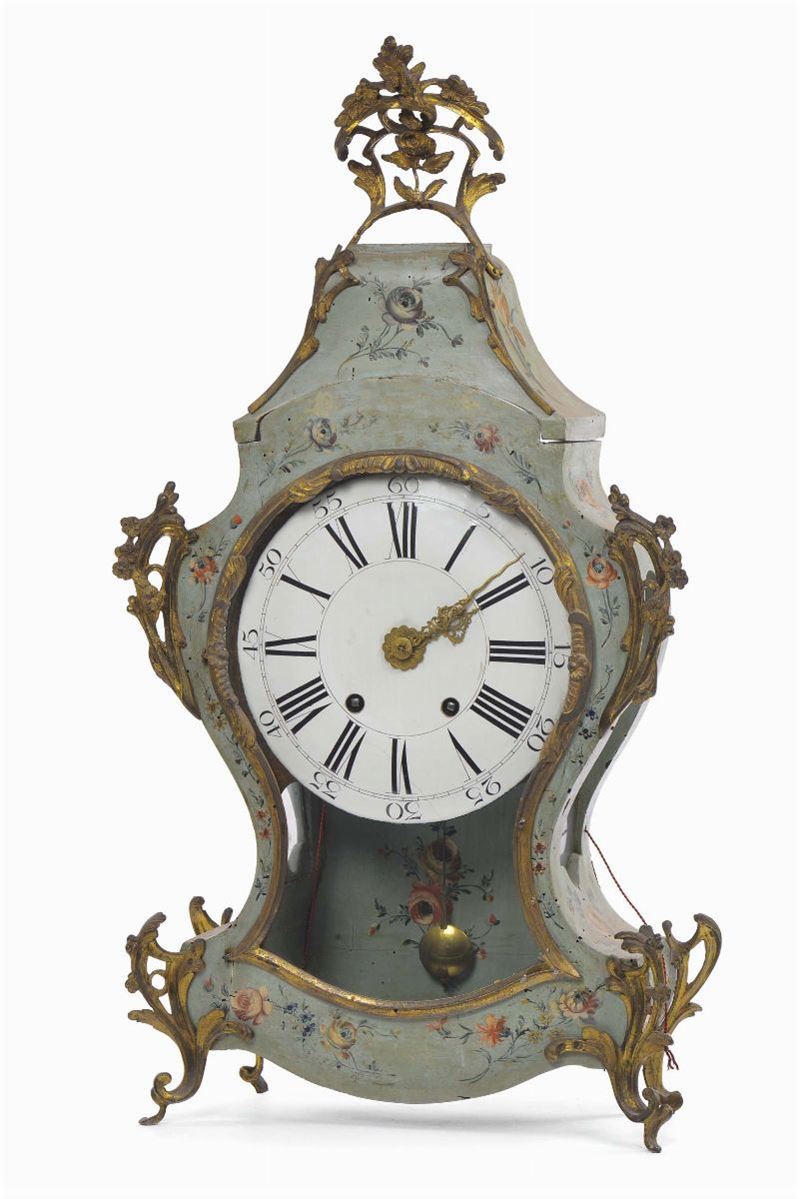 Orologio Cartel in legno laccato, Francia XVIII secolo  - Auction Antiques and Old Masters - Cambi Casa d'Aste
