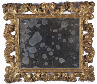 Specchiera in Legno Intagliato e Dorato, XVIII Secolo