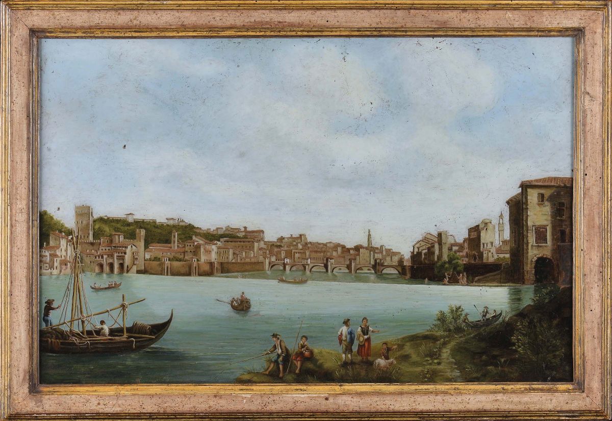 Anonimo del XVIII Secolovedute di Cittadine Fluviali