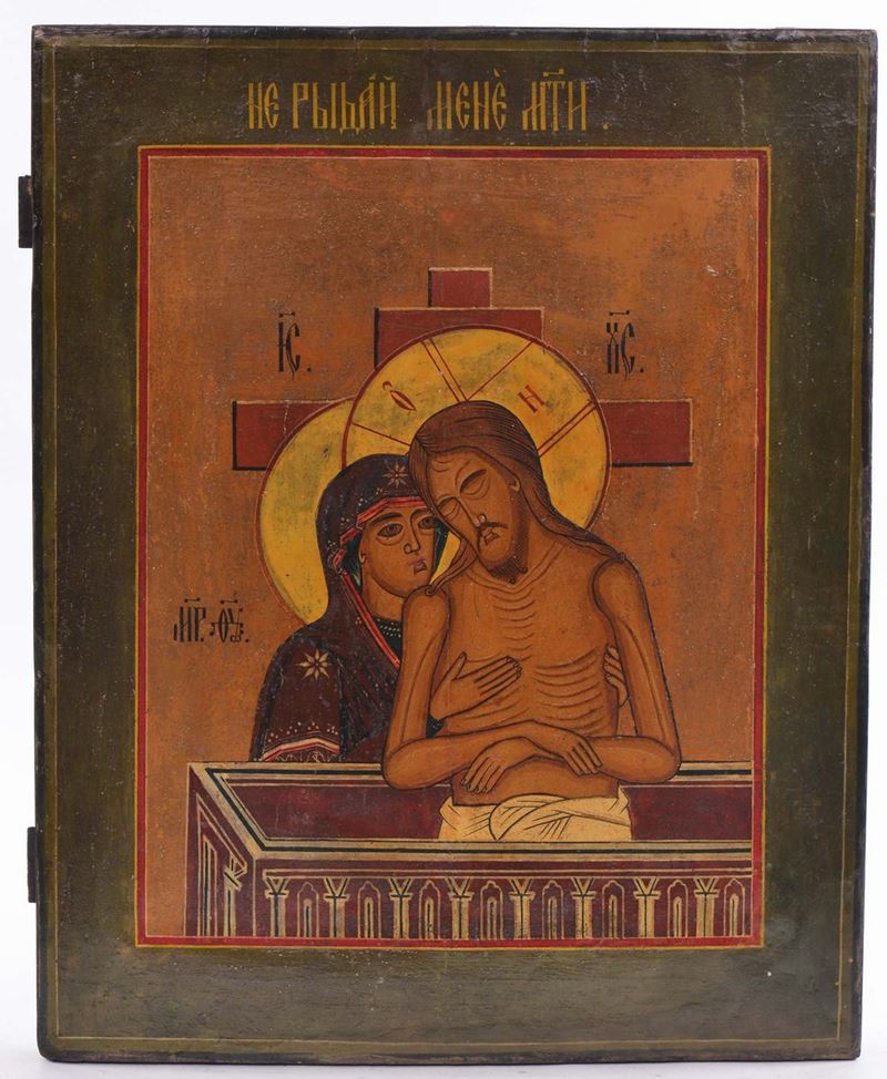 Icona raffigurante non piangere per me o Madre, XIX secolo  - Auction Antiques and Old Masters - Cambi Casa d'Aste