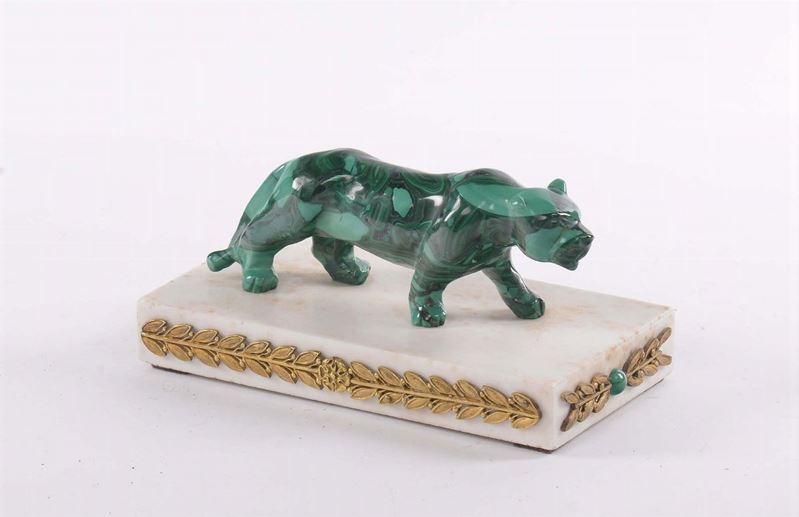 Pantera in malachite  - Asta Antiquariato e Dipinti Antichi - Cambi Casa d'Aste