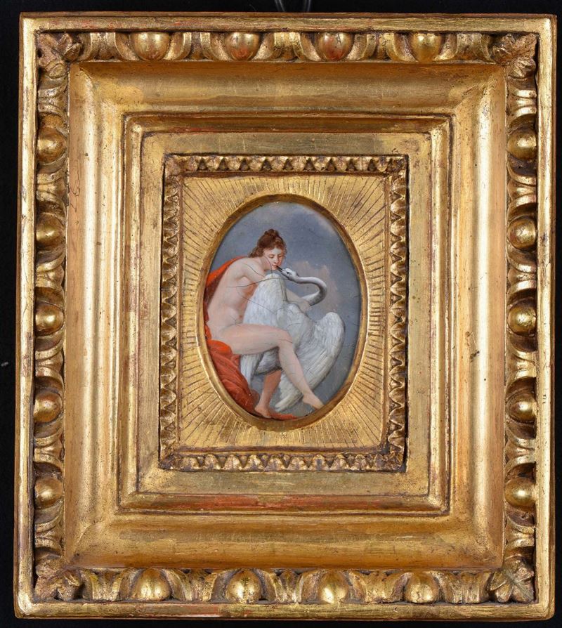 Anonimo del XIX secolo Leda ed il cigno  - Asta Antiquariato e Dipinti Antichi - Cambi Casa d'Aste