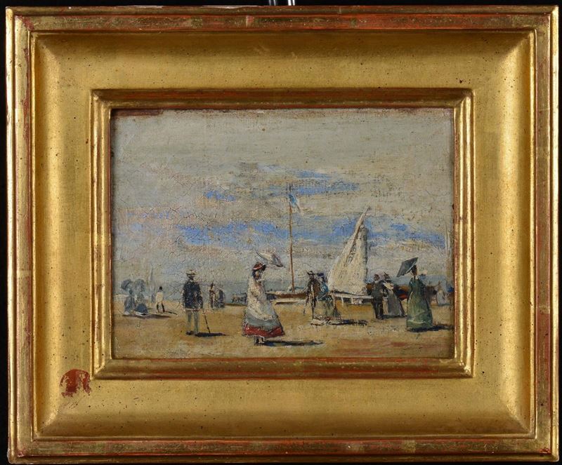 Anonimo del XIX secolo Figure sulla spiaggia  - Auction Antiques and Old Masters - Cambi Casa d'Aste
