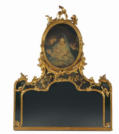 Caminiera Luigi XV in Legno Intagliato e Dorato, XVIII Secolo