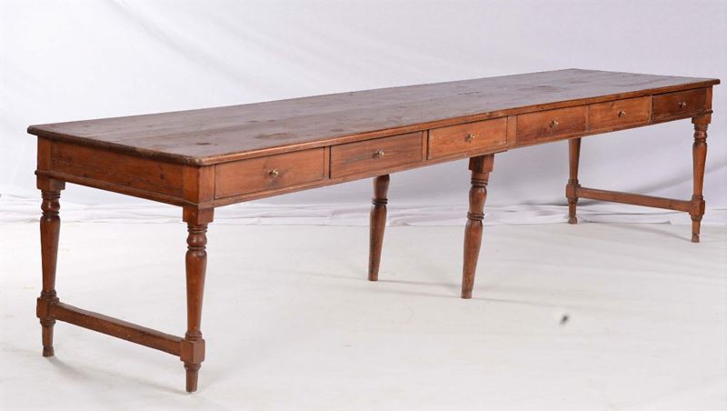 Tavolo in abete a sei cassetti  - Auction Antiques and Old Masters - Cambi Casa d'Aste