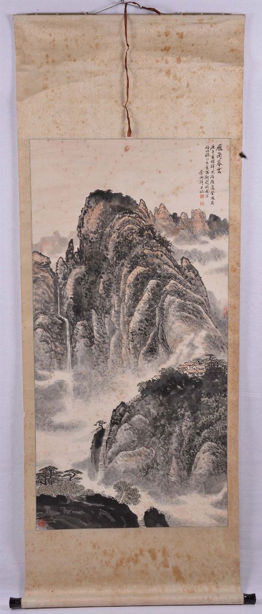 Rotolo cinese con paesaggio  - Auction Antiques and Old Masters - Cambi Casa d'Aste