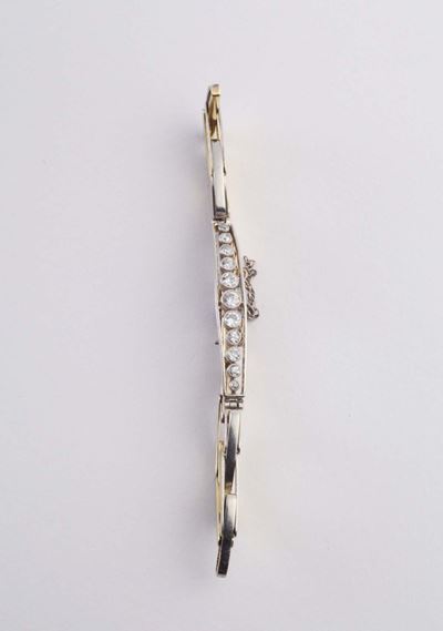 Bracciale con Diamanti a Maglia Elastica