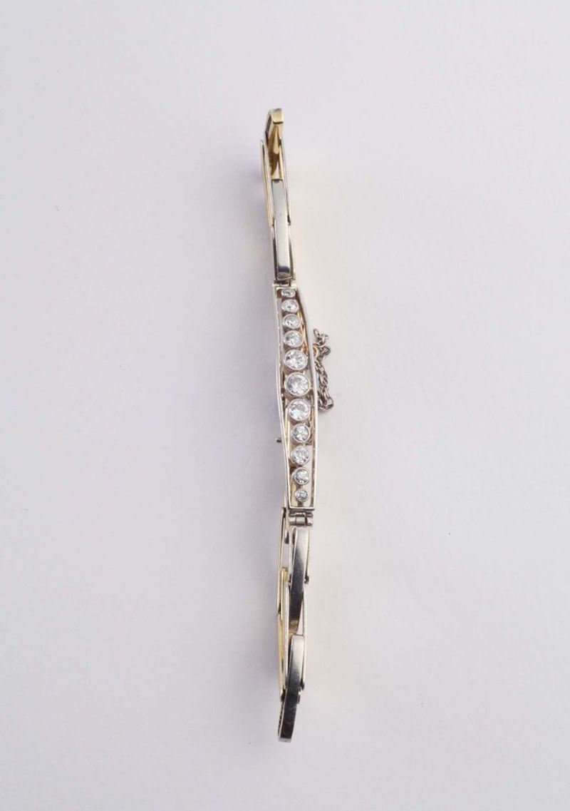 Bracciale con diamanti a maglia elastica  - Auction Silvers, Ancient and Contemporary Jewels - Cambi Casa d'Aste