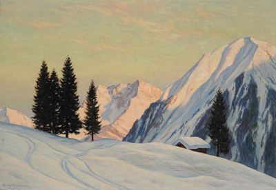 Erwin Kettemann (1897-1971)paesaggio Innevato