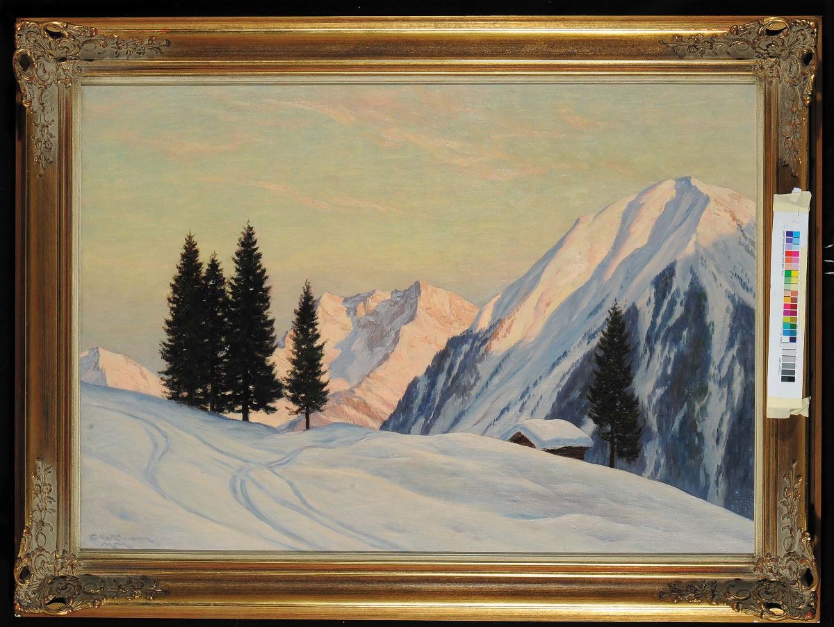 Erwin Kettemann (1897-1971)paesaggio Innevato