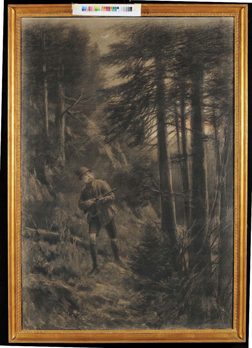 Franz Xavier Von Pausinger (1839-1915)ritratto di Francesco Giuseppe a Caccia
