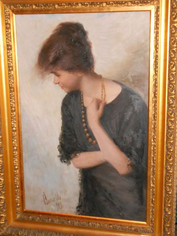 Vittorio Borriello (1896-?) Ritratto di ragazza