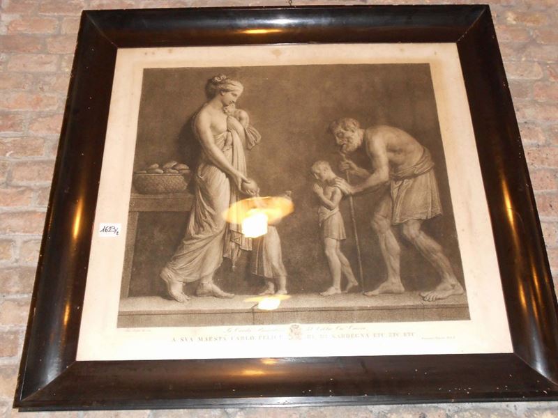 Coppia di grandi incisioni in cornice ebanizzata  - Auction Antiques and Old Masters - Cambi Casa d'Aste