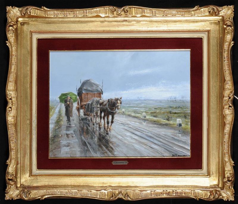 Mario Bardi Inverno in pianura  - Asta Antiquariato e Dipinti Antichi - Cambi Casa d'Aste