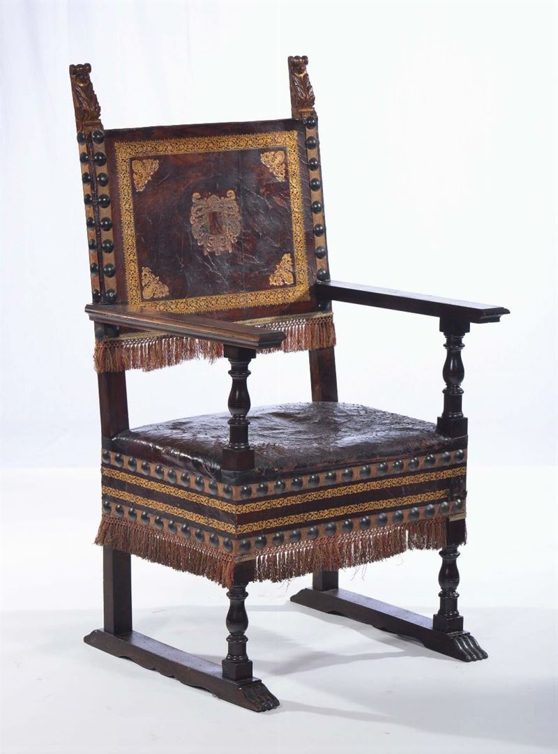 Poltrona in stile rinascimento  - Asta Antiquariato e Dipinti Antichi - Cambi Casa d'Aste
