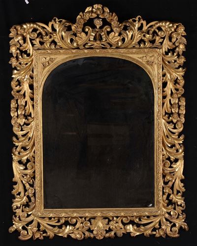 Specchiera in Legno Intagliato e Dorato, Toscana XIX Secolo