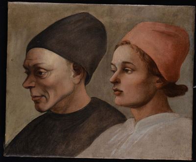 Scuola Italiana XIX Secolostudio Dall'antico con Ritratti