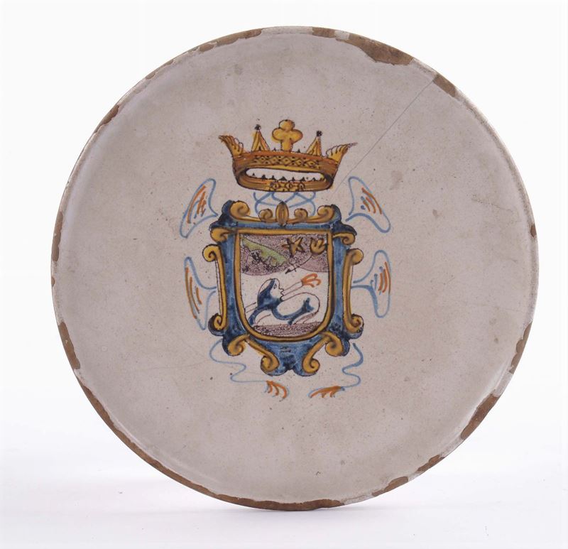 Alzatina in maiolica, Italia centrale XVII secolo  - Auction Antiques and Old Masters - Cambi Casa d'Aste