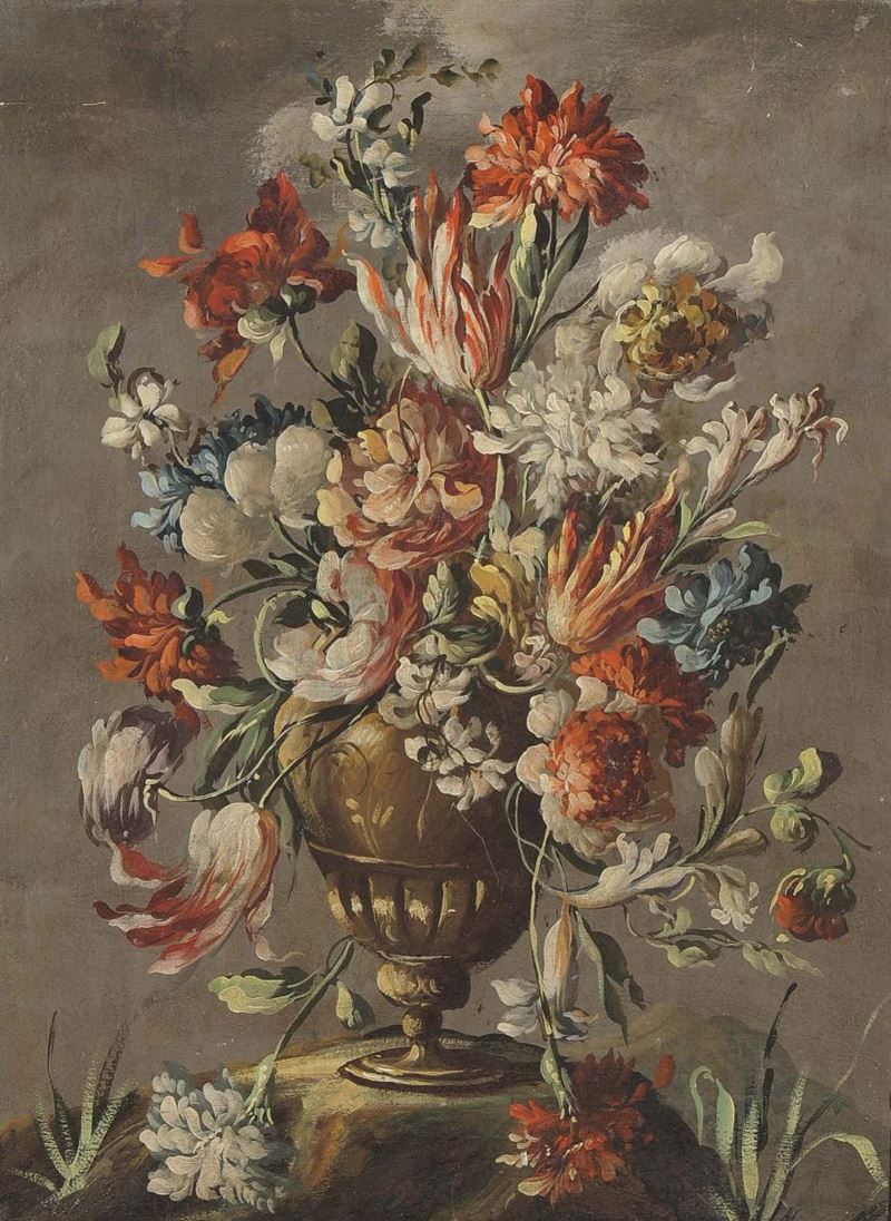 Scuola del XVIII secolo Vaso di fiori  - Auction Antiques and Old Masters - Cambi Casa d'Aste