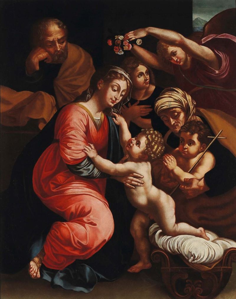 Scuola del XVIII secolo Sacra Famiglia  - Auction Old Masters Paintings - Cambi Casa d'Aste
