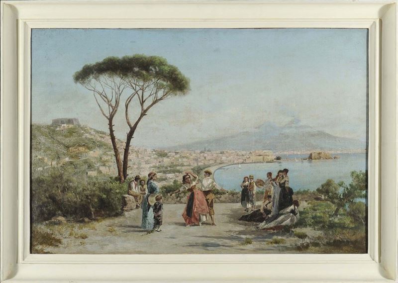 Anonimo del XIX secolo Veduta del golfo di Napoli  - Auction 19th and 20th Century Paintings - Cambi Casa d'Aste