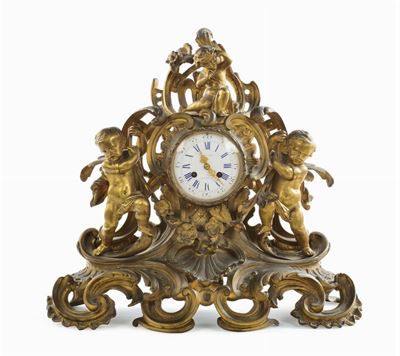 Orologio Luigi Filippo in Bronzo Dorato, XIX Secolo