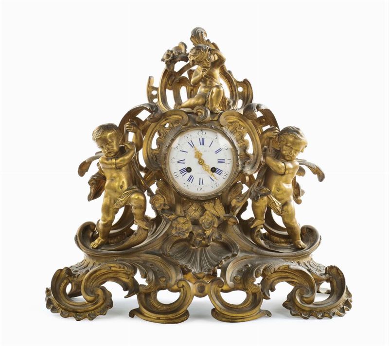 Orologio Luigi Filippo in bronzo dorato, XIX secolo  - Auction Antiques and Old Masters - Cambi Casa d'Aste
