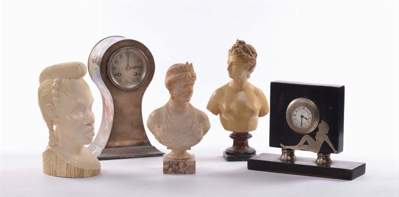Lotto composto da statuine e orologini da tavolo  - Asta Antiquariato e Dipinti Antichi - Cambi Casa d'Aste