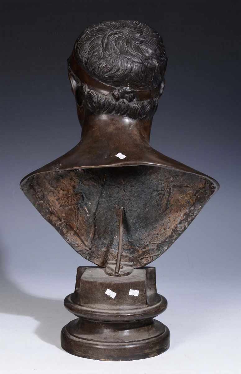Busto Raffigurante Tolomeo in Bronzo Brunito