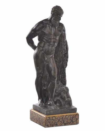 Scultura in Bronzo Brunito Raffigurante Ercole, XIX Secolo