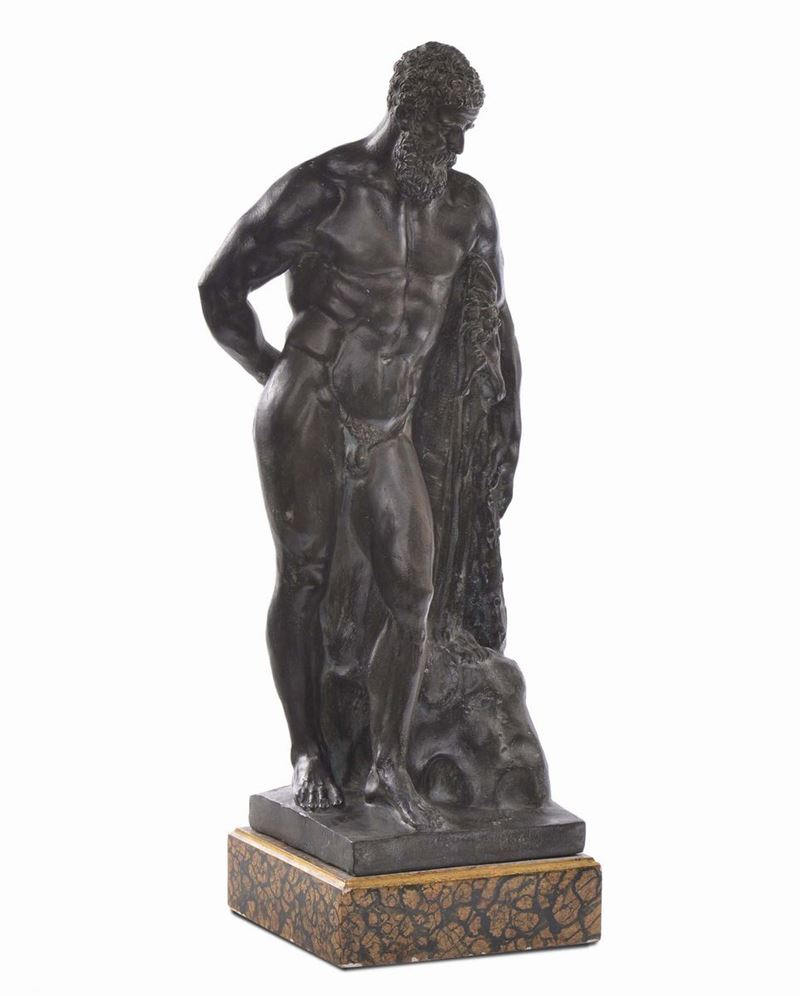 Scultura in bronzo brunito raffigurante Ercole, XIX secolo  - Auction Antiques and Old Masters - Cambi Casa d'Aste