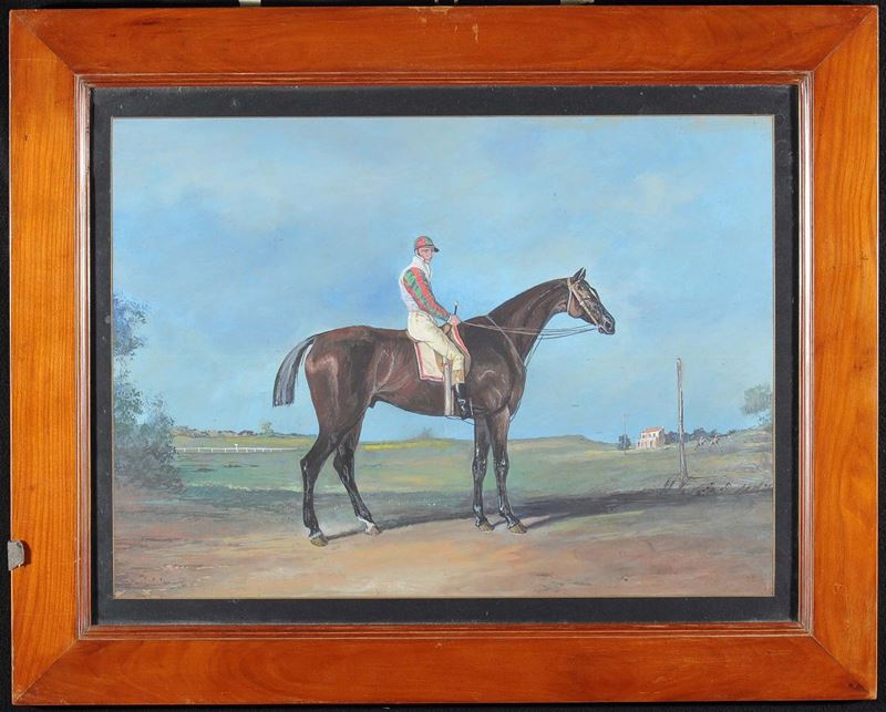 Anonimo del XIX secolo Fantino a cavallo  - Asta Antiquariato e Dipinti Antichi - Cambi Casa d'Aste