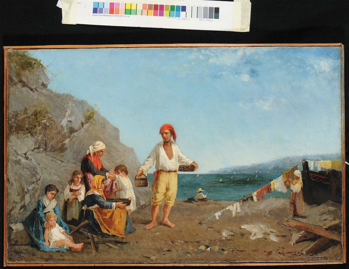 Anonimo del XIX Secolopescatori sulla Spiaggia