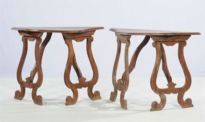 Coppia di Console in Noce, XIX Secolo