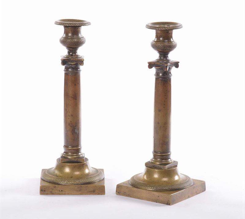 Coppia di candelabri in stile Impero  - Asta Antiquariato e Dipinti Antichi - Cambi Casa d'Aste