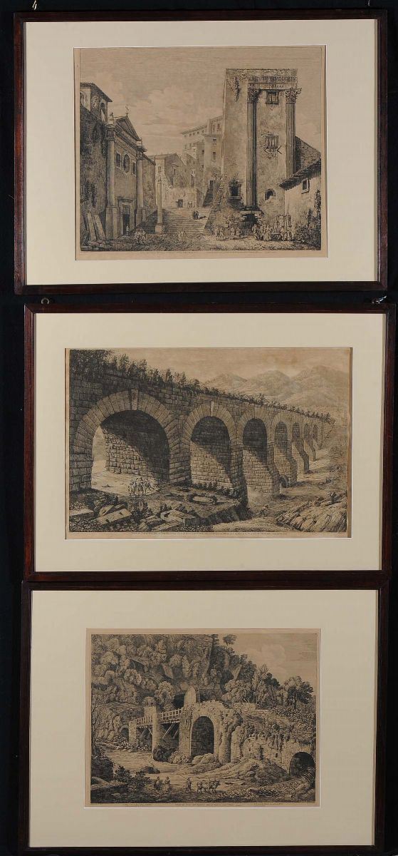 Lotto di tre incisioni di Luigi Rossini  - Auction Antiques and Old Masters - Cambi Casa d'Aste