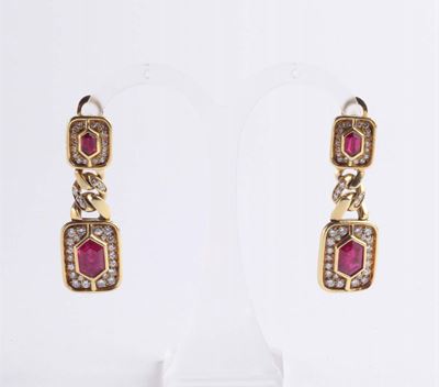 Bulgari, Orecchini con Rubini e Diamanti. Anni '70-'80