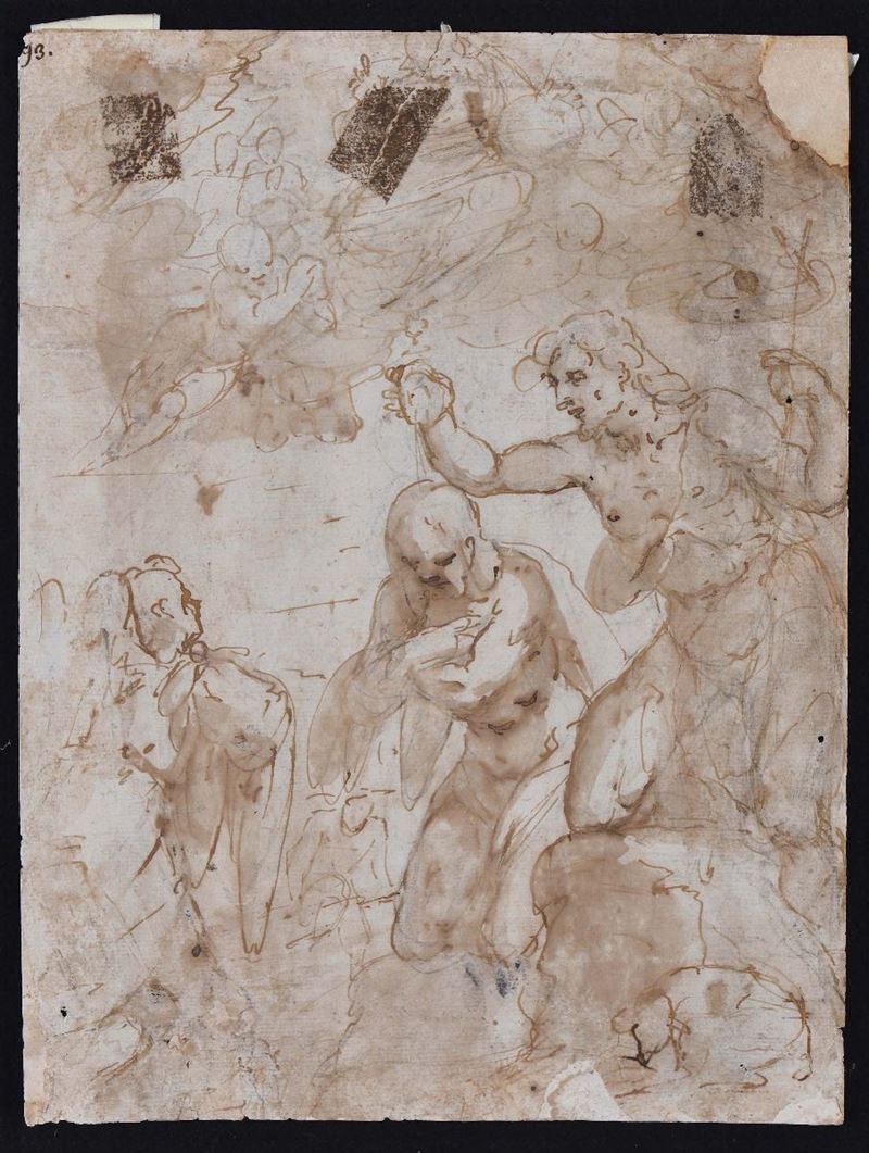 Giovanni Battista Paggi (1554-1627) Battesimo di Cristo  - Asta Antiquariato e Dipinti Antichi - Cambi Casa d'Aste