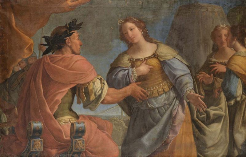 Scuola Italiana del XVIII secolo Cesare e Cleopatra  - Asta Antiquariato e Dipinti Antichi - Cambi Casa d'Aste