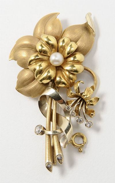 Anello Piuma con Rubini, Anni '50